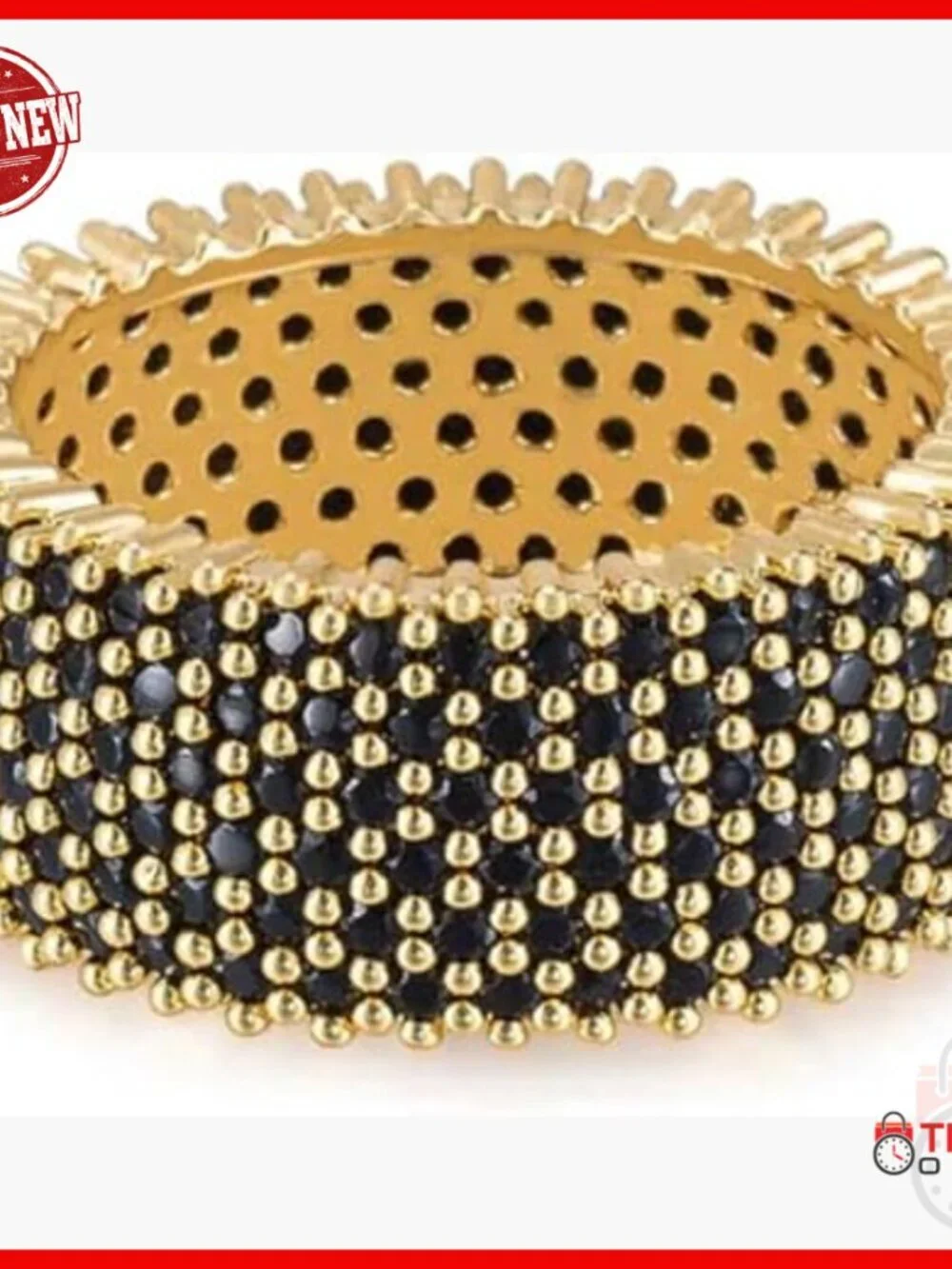 Statement Ring Size 7 18k Gold Plated Band Cluster Setting Modern Jewelry